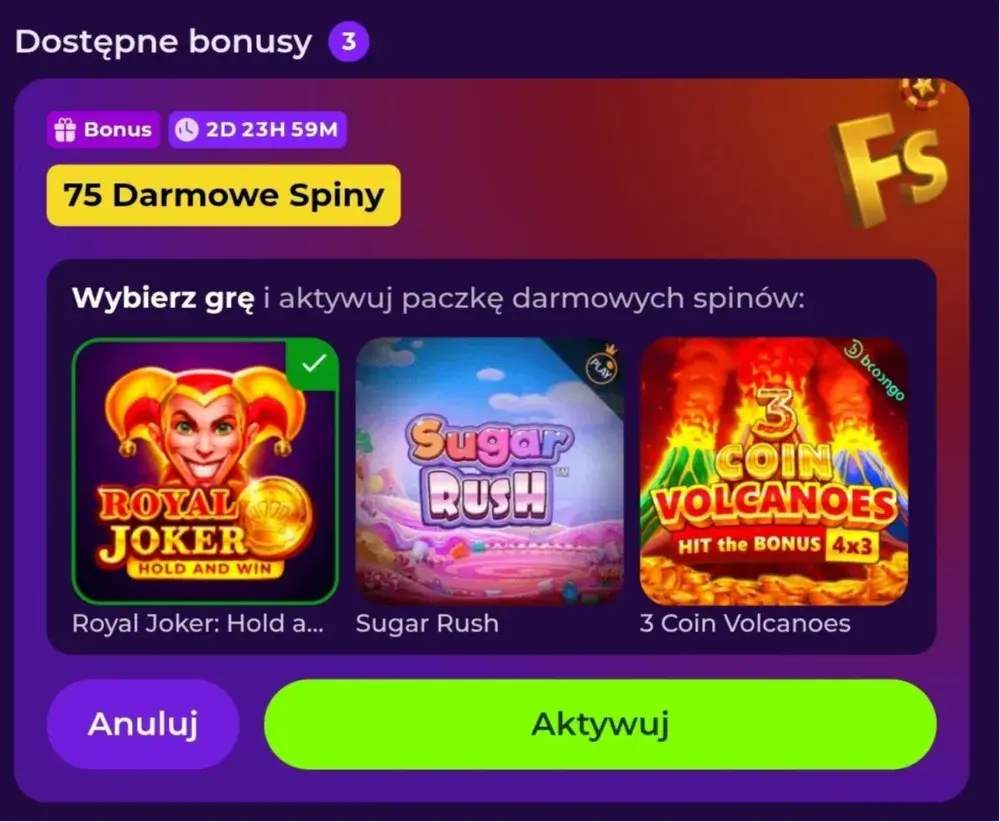 gambloria casino dostępne bonusy